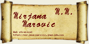 Mirjana Marović vizit kartica
